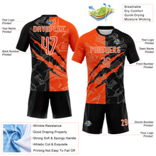 Laden Sie das Bild in den Galerie-Viewer, Custom Graffiti Pattern Orange-Black Scratch Sublimation Volleyball Uniform Jersey
