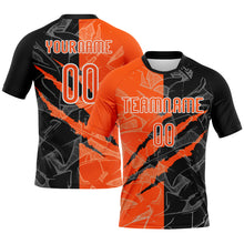 Загрузить изображение в средство просмотра галереи, Custom Graffiti Pattern Orange-Black Scratch Sublimation Volleyball Uniform Jersey
