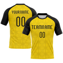 Charger l&#39;image dans la galerie, Custom Gold Black-White Geometric Shape Sublimation Volleyball Uniform Jersey
