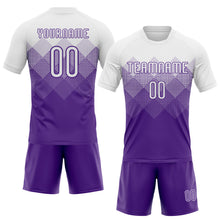 Laden Sie das Bild in den Galerie-Viewer, Custom Purple White Geometric Shape Sublimation Volleyball Uniform Jersey
