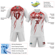 Charger l&#39;image dans la galerie, Custom White Red-Black Splash Sublimation Volleyball Uniform Jersey
