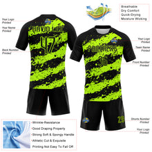 Laden Sie das Bild in den Galerie-Viewer, Custom Black Neon Green Splash Sublimation Volleyball Uniform Jersey
