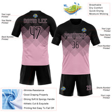 Load image into Gallery viewer, Custom Light Pink Black Geometric Shape Sublimation Volleyball Uniform Jersey
