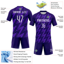 Laden Sie das Bild in den Galerie-Viewer, Custom Purple White Zigzag Shape Sublimation Volleyball Uniform Jersey
