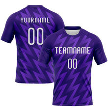 Charger l&#39;image dans la galerie, Custom Purple White Zigzag Shape Sublimation Volleyball Uniform Jersey
