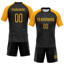 Load image into Gallery viewer, Custom Black Gold Animal Print Sublimation Volleyball Uniform Jersey
