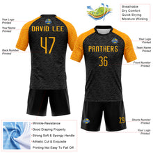 Laden Sie das Bild in den Galerie-Viewer, Custom Black Gold Animal Print Sublimation Volleyball Uniform Jersey
