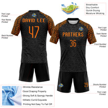 Laden Sie das Bild in den Galerie-Viewer, Custom Black Bay Orange Animal Print Sublimation Volleyball Uniform Jersey
