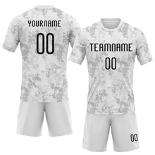 Laden Sie das Bild in den Galerie-Viewer, Custom White Black-Gray Abstract Shape Sublimation Volleyball Uniform Jersey
