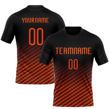 Laden Sie das Bild in den Galerie-Viewer, Custom Black Orange Geometric Shape Sublimation Volleyball Uniform Jersey
