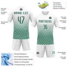 Load image into Gallery viewer, Custom White Kelly Green Geometric Shape Sublimation Volleyball Uniform Jersey
