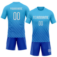 Laden Sie das Bild in den Galerie-Viewer, Custom Sky Blue White-Thunder Blue Geometric Shape Sublimation Volleyball Uniform Jersey
