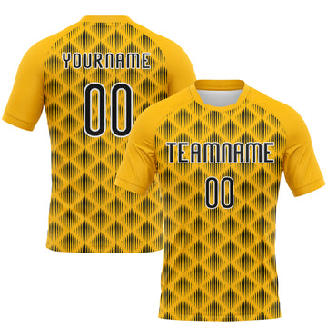 Custom Gold Black-White Geometric Shape Sublimation Volleyball Uniform Jersey