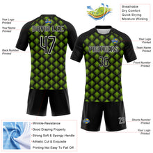 Laden Sie das Bild in den Galerie-Viewer, Custom Black White-Neon Green Geometric Shape Sublimation Volleyball Uniform Jersey
