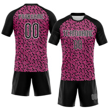 Laden Sie das Bild in den Galerie-Viewer, Custom Pink Black-White Geometric Shape Sublimation Volleyball Uniform Jersey
