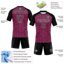 Laden Sie das Bild in den Galerie-Viewer, Custom Pink Black-White Geometric Shape Sublimation Volleyball Uniform Jersey
