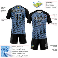 Laden Sie das Bild in den Galerie-Viewer, Custom Light Blue Black-White Geometric Shape Sublimation Volleyball Uniform Jersey
