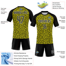 Laden Sie das Bild in den Galerie-Viewer, Custom Light Yellow Black-White Geometric Shape Sublimation Volleyball Uniform Jersey
