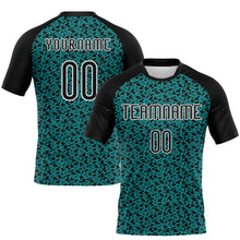 Charger l&#39;image dans la galerie, Custom Teal Black-White Geometric Shape Sublimation Volleyball Uniform Jersey
