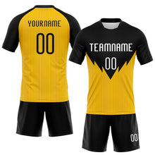 Загрузить изображение в средство просмотра галереи, Custom Yellow White-Black Line Sublimation Volleyball Uniform Jersey
