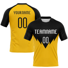 Загрузить изображение в средство просмотра галереи, Custom Yellow White-Black Line Sublimation Volleyball Uniform Jersey
