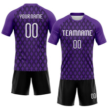 Charger l&#39;image dans la galerie, Custom Purple White-Black Geometric Shape Sublimation Volleyball Uniform Jersey
