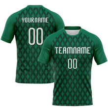 Загрузить изображение в средство просмотра галереи, Custom Kelly Green White-Black Geometric Shape Sublimation Volleyball Uniform Jersey
