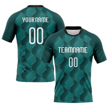 Charger l&#39;image dans la galerie, Custom Midnight Green White-Black Geometric Shape Sublimation Volleyball Uniform Jersey
