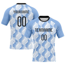 Charger l&#39;image dans la galerie, Custom Light Blue Black-White Geometric Shape Sublimation Volleyball Uniform Jersey
