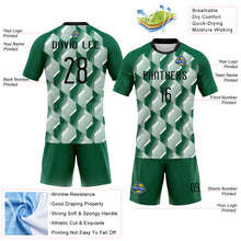 Load image into Gallery viewer, Custom Kelly Green Black-White Geometric Shape Sublimation Volleyball Uniform Jersey
