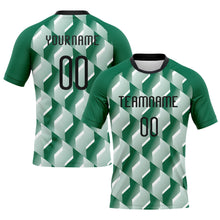 Charger l&#39;image dans la galerie, Custom Kelly Green Black-White Geometric Shape Sublimation Volleyball Uniform Jersey
