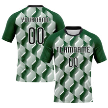 Laden Sie das Bild in den Galerie-Viewer, Custom Green Black-White Geometric Shape Sublimation Volleyball Uniform Jersey
