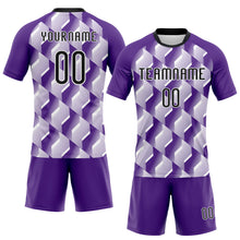 Charger l&#39;image dans la galerie, Custom Purple Black-White Geometric Shape Sublimation Volleyball Uniform Jersey
