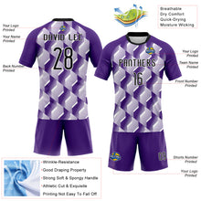 Charger l&#39;image dans la galerie, Custom Purple Black-White Geometric Shape Sublimation Volleyball Uniform Jersey
