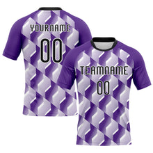 Laden Sie das Bild in den Galerie-Viewer, Custom Purple Black-White Geometric Shape Sublimation Volleyball Uniform Jersey
