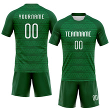 Load image into Gallery viewer, Custom Kelly Green White Geometric Shape Sublimation Volleyball Uniform Jersey
