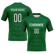 Laden Sie das Bild in den Galerie-Viewer, Custom Kelly Green White Geometric Shape Sublimation Volleyball Uniform Jersey
