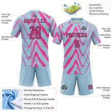 Загрузить изображение в средство просмотра галереи, Custom Light Blue Pink-Black Fluid Sublimation Volleyball Uniform Jersey
