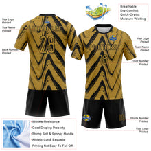 Charger l&#39;image dans la galerie, Custom Old Gold Black Fluid Sublimation Volleyball Uniform Jersey
