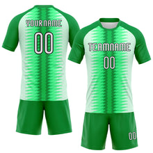 Загрузить изображение в средство просмотра галереи, Custom Kelly Green White-Black Abstract Lines Sublimation Volleyball Uniform Jersey
