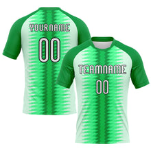 Laden Sie das Bild in den Galerie-Viewer, Custom Kelly Green White-Black Abstract Lines Sublimation Volleyball Uniform Jersey
