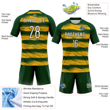 Load image into Gallery viewer, Custom Green Yellow-Black Abstract Lines Sublimation Volleyball Uniform Jersey
