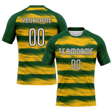 Laden Sie das Bild in den Galerie-Viewer, Custom Green Yellow-Black Abstract Lines Sublimation Volleyball Uniform Jersey
