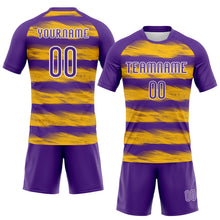 Загрузить изображение в средство просмотра галереи, Custom Purple Yellow-White Abstract Lines Sublimation Volleyball Uniform Jersey
