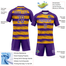 Загрузить изображение в средство просмотра галереи, Custom Purple Yellow-White Abstract Lines Sublimation Volleyball Uniform Jersey
