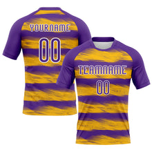 Загрузить изображение в средство просмотра галереи, Custom Purple Yellow-White Abstract Lines Sublimation Volleyball Uniform Jersey
