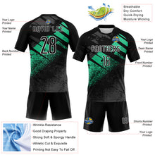 Laden Sie das Bild in den Galerie-Viewer, Custom Black Pea Green-White Splash Sublimation Volleyball Uniform Jersey
