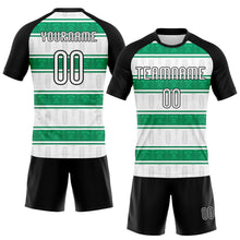 Charger l&#39;image dans la galerie, Custom White Black-Kelly Green Abstract Shape Sublimation Volleyball Uniform Jersey
