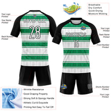 Charger l&#39;image dans la galerie, Custom White Black-Kelly Green Abstract Shape Sublimation Volleyball Uniform Jersey
