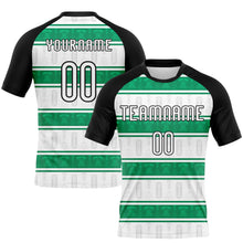 Загрузить изображение в средство просмотра галереи, Custom White Black-Kelly Green Abstract Shape Sublimation Volleyball Uniform Jersey
